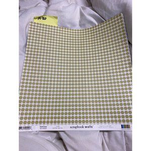 12 x 12 green dot small circles chatter box Scrapbook paper